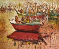 Chitra Pritam, Geared for Long Trip, 20 x 24 Inch, Oil on Canvas, Seascape Painting, AC-CP-294